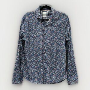 Cactus Man by Ricky Singh Men's M Floral Button Up Shirt – Blue Multi Color